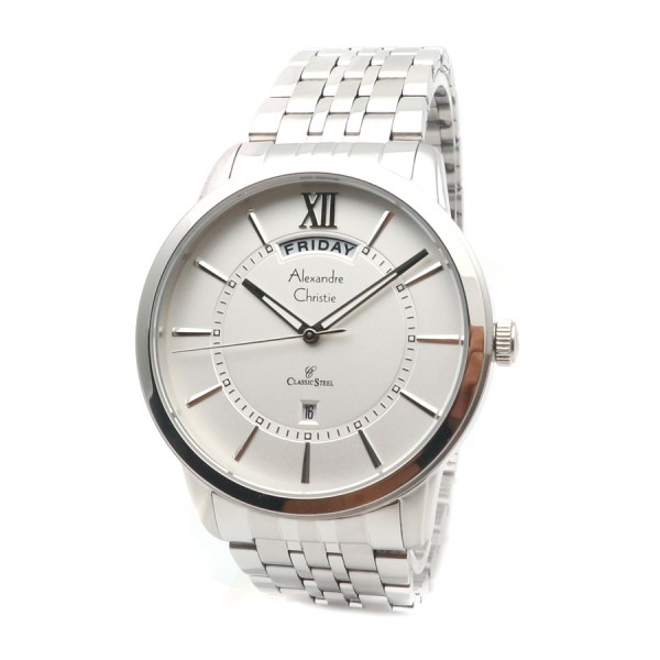 Alexandre Christie AC 8557 Silver White Man MEBSSSL